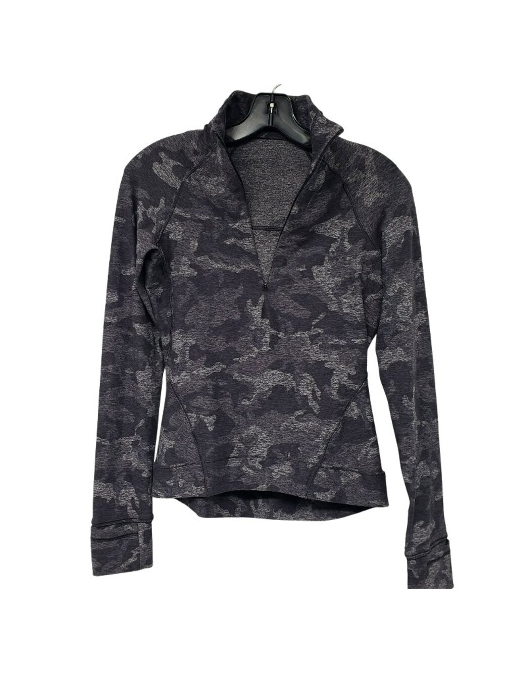 Lululemon Outrun the Elements 1/2 Zip Gray Camo Pullover Rulu Fabric Workout Top